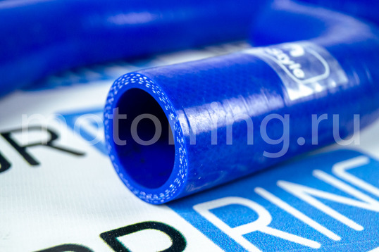Патрубки радиатора силиконовые синие под терсмостат нового образца для ВАЗ 2110-2112 