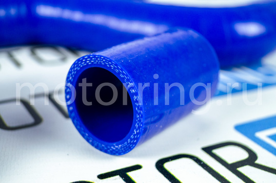 Патрубки радиатора силиконовые синие под терсмостат нового образца для ВАЗ 2110-2112 