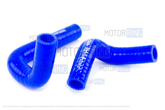Патрубки печки силиконовые синие под алюминиевый радиатор для инжекторных ВАЗ 2101-2107_1