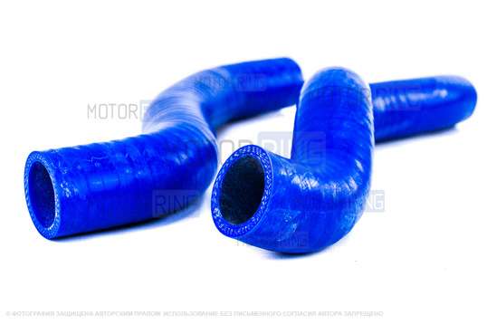Патрубки радиатора силиконовые синие для инжекторных ВАЗ 2108-21099, 2113-2115