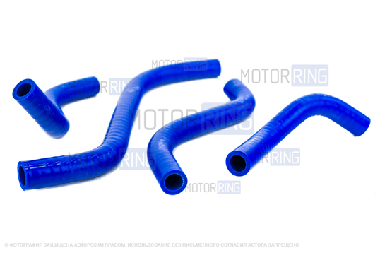 Патрубки печки силиконовые синие для карбюраторных ВАЗ 2108-21099_1