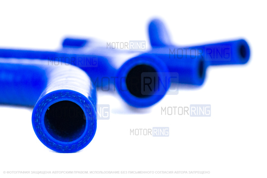 Патрубки печки силиконовые синие для карбюраторных ВАЗ 2108-21099