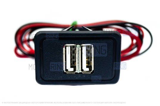 USB зарядное на 2 слота вместо заглушки панели приборов для ВАЗ 2108-21099 с высокой панелью, ВАЗ 2113-2115, Лада 4х4 (Нива) 21213, 21214, 2131