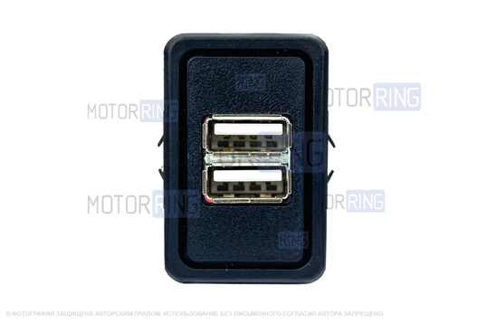 USB зарядное на 2 слота вместо заглушки панели приборов для ВАЗ 2108-21099 с высокой панелью, ВАЗ 2113-2115, Лада 4х4 (Нива) 21213, 21214, 2131