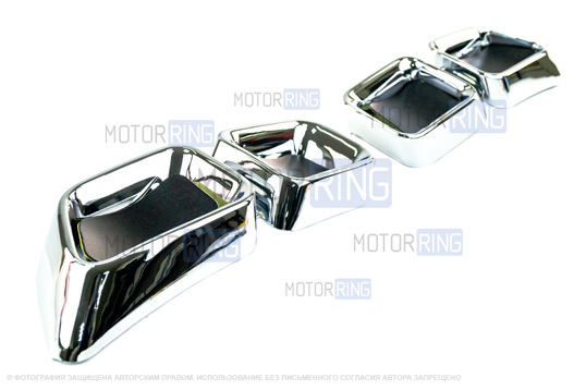 Заглушки в стиле двойного выхлопа Sal-Man AMG Стайл (муляж вместо катафотов) для Лада Приора 2
