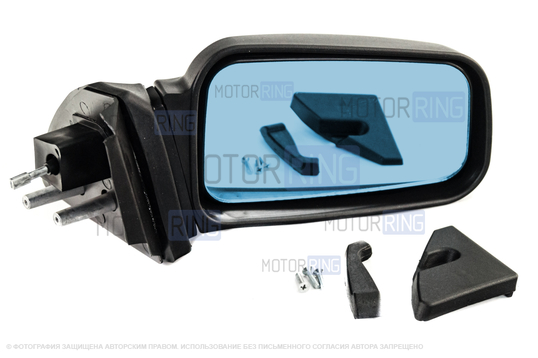 Штатное правое механическое боковое зеркало нового образца с голубым антибликом для ВАЗ 2108-21099, 2113-2115