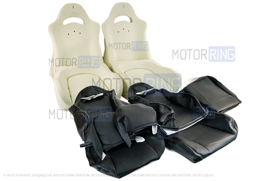 Комплект для сборки сидений Recaro (черная ткань, центр Искринка) для ВАЗ 2110, Лада Приора седан_1
