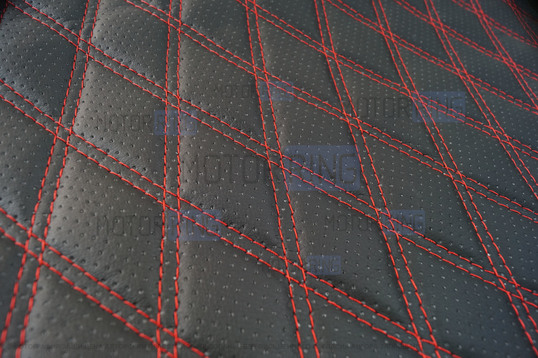 Универсальные защитные накидки передних сидений из перфорированной экокожи с двойной цветной строчкой Ромб