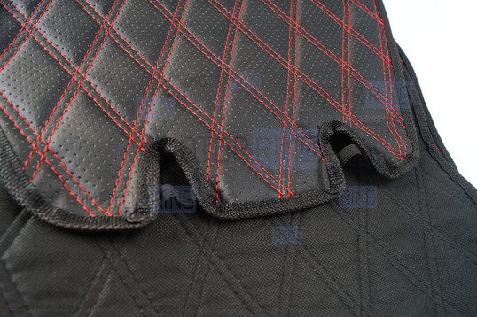 Универсальные защитные накидки передних сидений из перфорированной экокожи с двойной цветной строчкой Ромб