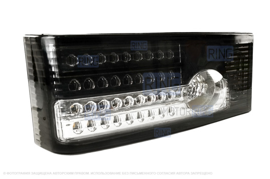 Задние диодные фонари TheBestPartner черные с белой полосой для ВАЗ 2108-21099, 2113, 2114