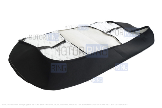 Обивка сидений (не чехлы) черная ткань, центр из ткани на подкладке 10мм с цветной строчкой Ромб, Квадрат для ВАЗ 2110