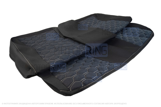 Обивка сидений (не чехлы) ткань с алькантарой (цветная строчка Соты) для ВАЗ 2110