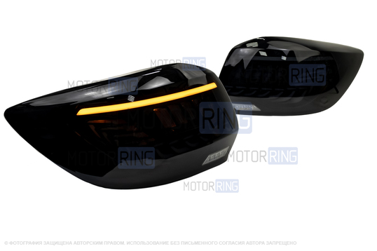 Черные фонари TheBestPartner с динамическими поворотниками для Лада Гранта, Гранта FL лифтбек