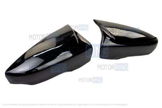 Накладки на боковые зеркала образца от 2014 года под повторители в стиле БМВ (Бетмены) для Лада Гранта, Гранта FL