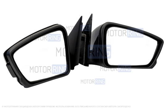 Боковые зеркала Лифтбек с электроприводом, обогревом и бегающим повторителем в стиле Мерседес AMG для Лада Гранта, Гранта FL, Калина, Калина 2, Датсун