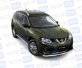 Защита порогов из нержавеющей стали вогнутая ПТ Ø63мм (НПС) для NISSAN X-TRAIL 2015 г.в._0