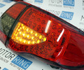 Светодиодные задние тюнинг фонари красные тонированные на Toyota Corolla 2007-2009 г.в._19