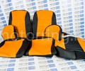 ХалявING! Обивка сидений (не чехлы) экокожа оранжевая перфорация для ВАЗ 2108-21099, 2113-2115,  Нива 2131 5 дверная (длинная)_0