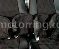 Обивка сидений (не чехлы) экокожа с тканью Полет (цветная строчка Ромб, Квадрат) для ВАЗ 2108-21099, 2113-2115, 5-дверной Лада 4х4 (Нива) 2131_14