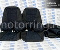 Обивка сидений (не чехлы) ткань с алькантарой (цветная строчка Соты) для Лада Приора 2 седан_0