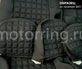 Обивка сидений (не чехлы) черная ткань, центр из ткани на подкладке 10мм с цветной строчкой Ромб, Квадрат для Лада Приора 2 хэтчбек_16