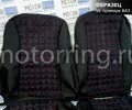 Обивка сидений (не чехлы) ткань с алькантарой (цветная строчка Ромб, Квадрат) для 3-дверной Лада 4х4 (Нива) 21213, 21214_13