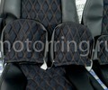 Обивка сидений (не чехлы) экокожа с алькантарой (цветная строчка Ромб, Квадрат) для ВАЗ 2110_13