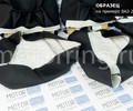 Обивка сидений (не чехлы) черная ткань, центр из ткани на подкладке 10мм с цветной строчкой Соты для Лада Приора седан_21