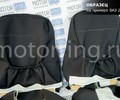 Обивка сидений (не чехлы) черная ткань, центр из ткани на подкладке 10мм с цветной строчкой Соты для Лада Приора хэтчбек, универсал_20