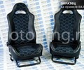 Комплект анатомического салона Recaro в сборе экокожа с алькантарой (строчка Соты) для ВАЗ 2111, 2112, Лада Приора хэтчбек, универсал_0