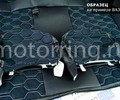 Комплект анатомического салона Recaro в сборе экокожа с алькантарой (строчка Соты) для ВАЗ 2111, 2112, Лада Приора хэтчбек, универсал_24