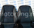 Обивка сидений (не чехлы) экокожа с алькантарой, горизонтальной отстрочкой (Линии) для ВАЗ 2111, 2112_14
