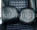 Обивка сидений (не чехлы) экокожа гладкая с цветной строчкой Ромб, Квадрат под цельный задний ряд сидений для Лада Гранта_18