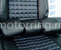 Обивка сидений (не чехлы) экокожа гладкая с цветной строчкой Ромб, Квадрат под цельный задний ряд сидений для Лада Гранта_19