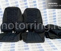 Обивка сидений (не чехлы) ткань с алькантарой (цветная строчка Соты) под цельный задний ряд сидений для Лада Гранта FL в комплектациях Standard, Classic, Comfort_0