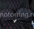 Обивка (не чехлы) сидений Recaro ткань с алькантарой (цветная строчка Ромб, Квадрат) для ВАЗ 2110, Лада Приора седан_14