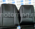 Обивка сидений (не чехлы) экокожа гладкая с цветной строчкой Соты под цельный задний ряд сидений для Лада Гранта_23