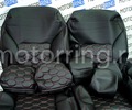 Обивка сидений (не чехлы) экокожа (центр с перфорацией и цветной строчкой Соты) под цельный задний ряд сидений для Лада Гранта FL в комплектациях Standard, Classic, Comfort_11