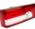 Задние диодные фонари красные с белой полосой и бегающим поворотником в стиле Лексус для ВАЗ 2108-21099, 2113, 2114_11