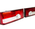 Задние диодные фонари красные с белой полосой и бегающим поворотником в стиле Лексус для ВАЗ 2108-21099, 2113, 2114_0