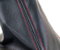 Чехол МКПП Sal-Man красная строчка с рамкой хром для Лада Калина 2, Гранта, Гранта FL, Датсун_8