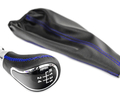 Ручка КПП Sal-Man в стиле Весты с хромированной вставкой и пыльником с синей строчкой для ВАЗ 2108-21099_0