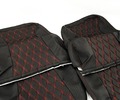 Обивка сидений (не чехлы) черная ткань, центр из ткани на подкладке 10мм с цветной строчкой Ромб, Квадрат для Лада Калина_8