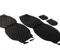 Универсальные защитные накидки передних сидений из гладкой экокожи с одинарной цветной строчкой Ромб_10