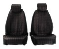 Универсальные защитные накидки передних сидений из перфорированной экокожи с одинарной цветной строчкой Квадрат_13