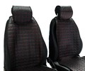 Универсальные защитные накидки передних сидений из перфорированной экокожи с одинарной цветной строчкой Квадрат_14