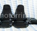 Обивка сидений (не чехлы) экокожа с тканью Полет (цветная строчка Соты) для ВАЗ 2107_11