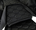 Обивка (не чехлы) сидений Recaro (черная ткань, центр из ткани на подкладке 10мм с цветной строчкой Соты) для ВАЗ 2110, Лада Приора седан_8