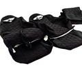Обивка (не чехлы) сидений Recaro (черная ткань, центр из ткани на подкладке 10мм с цветной строчкой Соты) для ВАЗ 2108-21099, 2113-2115, 5-дверной Нива 2131_6