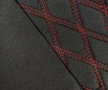 Обивка сидений (не чехлы) черная ткань, центр из ткани на подкладке 10мм с цветной строчкой Ромб, Квадрат для Лада Калина_11